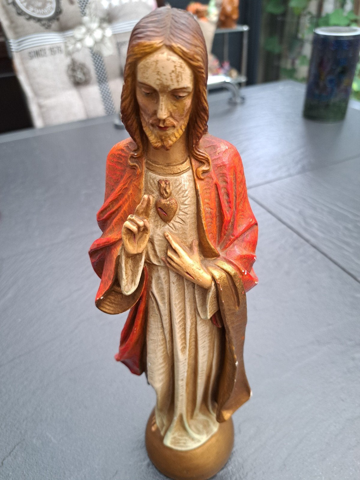Vintage Heilig Hart Jezus beeld - GLV 4250, Ophalen of Verzenden