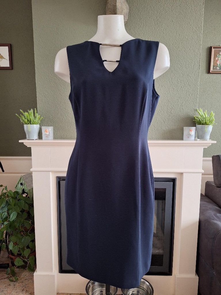 Tuzzi diep blauw body cocon jurk 38 40 M, Maat 38/40 (M), Tuzzi, Zo goed als nieuw, Knielengte