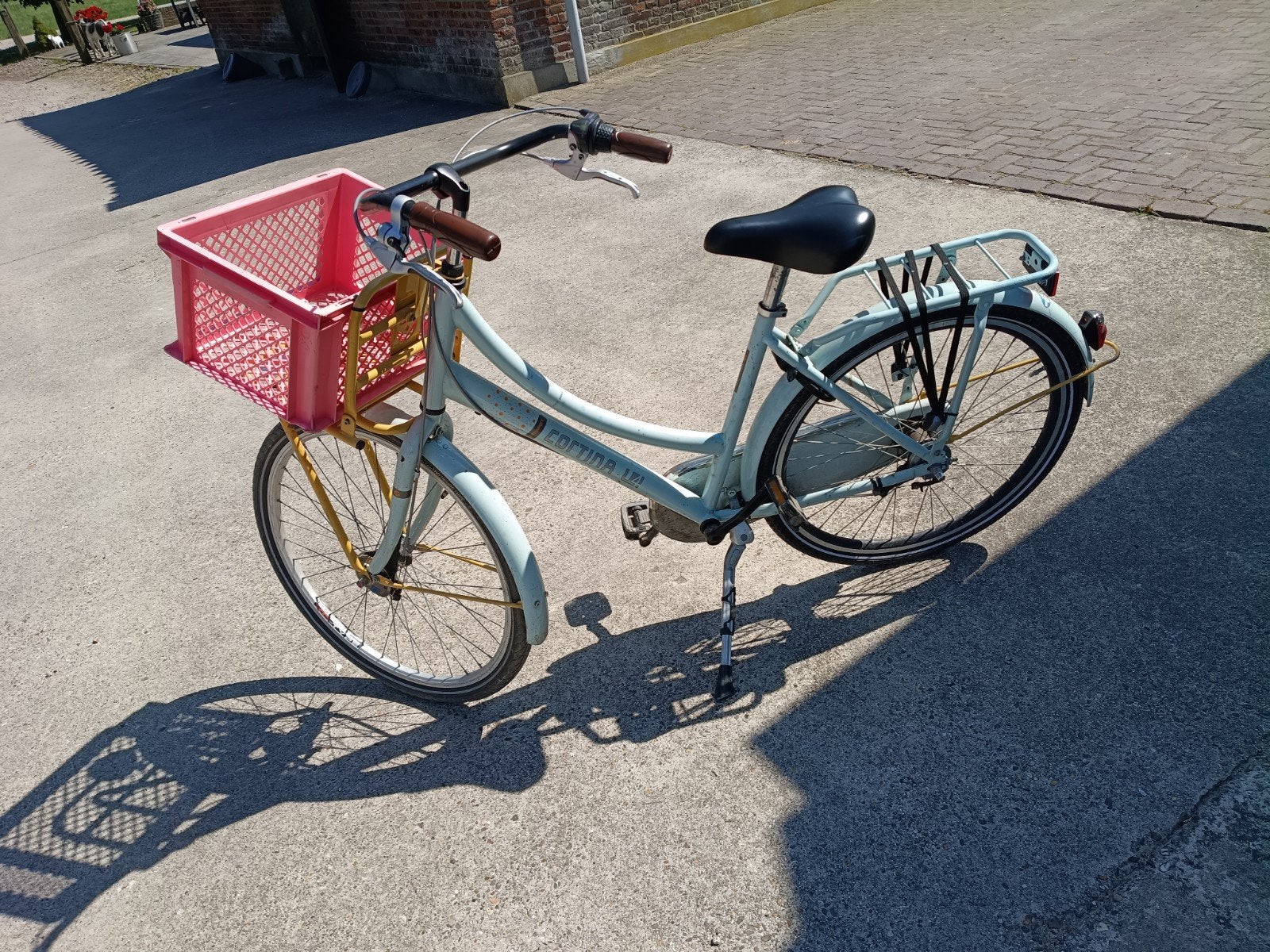 Cortina U4 Transportfiets meisje- Lichtblauw, Gebruikt, Velgrem, 47 tot 50 cm, Versnellingen