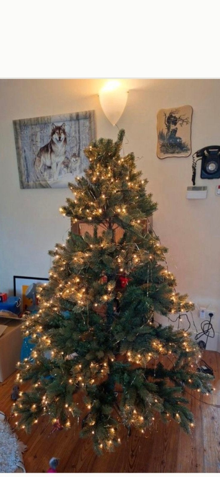 kerstboom met vaste verlichting, Ophalen, Gebruikt