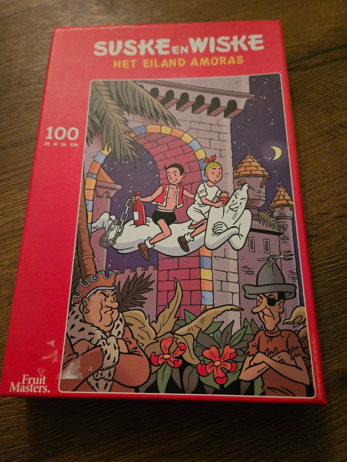 Suske en Wiske Legpuzzel - Het Eiland Amoras (100 stukjes), Ophalen of Verzenden, Minder dan 500 stukjes, Gebruikt, Legpuzzel