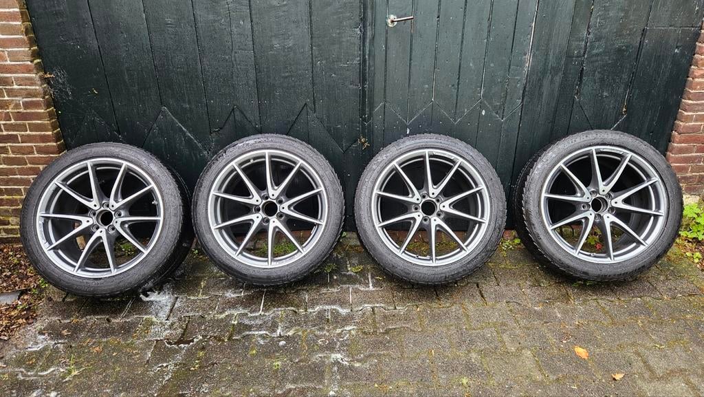 Mercedes AMG velgen met banden E klasse, 18 inch, Gebruikt, Banden en Velgen, Ophalen of Verzenden
