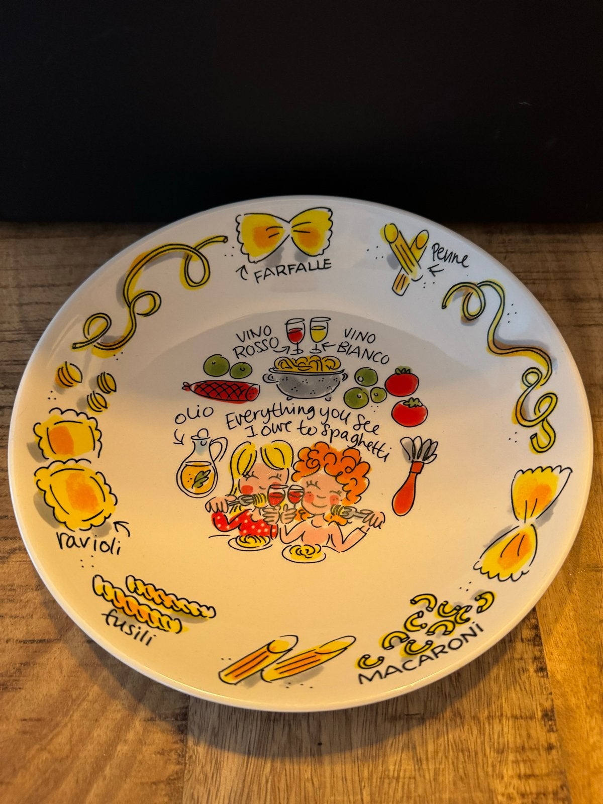 Decoratief pastabord Italiaanse illustraties blond amsterdam, Ophalen, Gebruikt, Overige merken, Keramiek