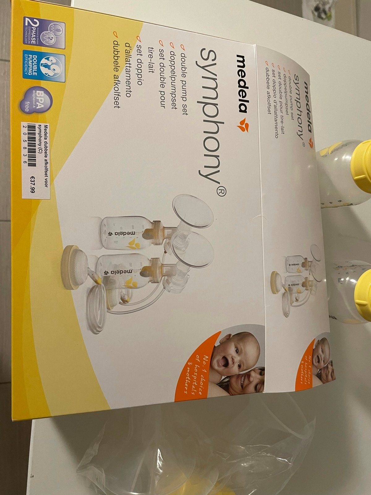 Symphony medela doubel pump set, Kinderen en Baby's, Ophalen of Verzenden, Zo goed als nieuw, Borstkolf
