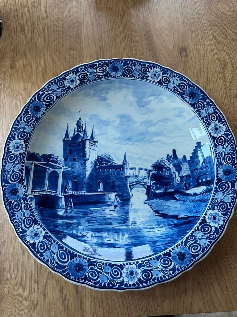 Te koop groot wandbord Zierikzee van de porceleyne fles, Ophalen