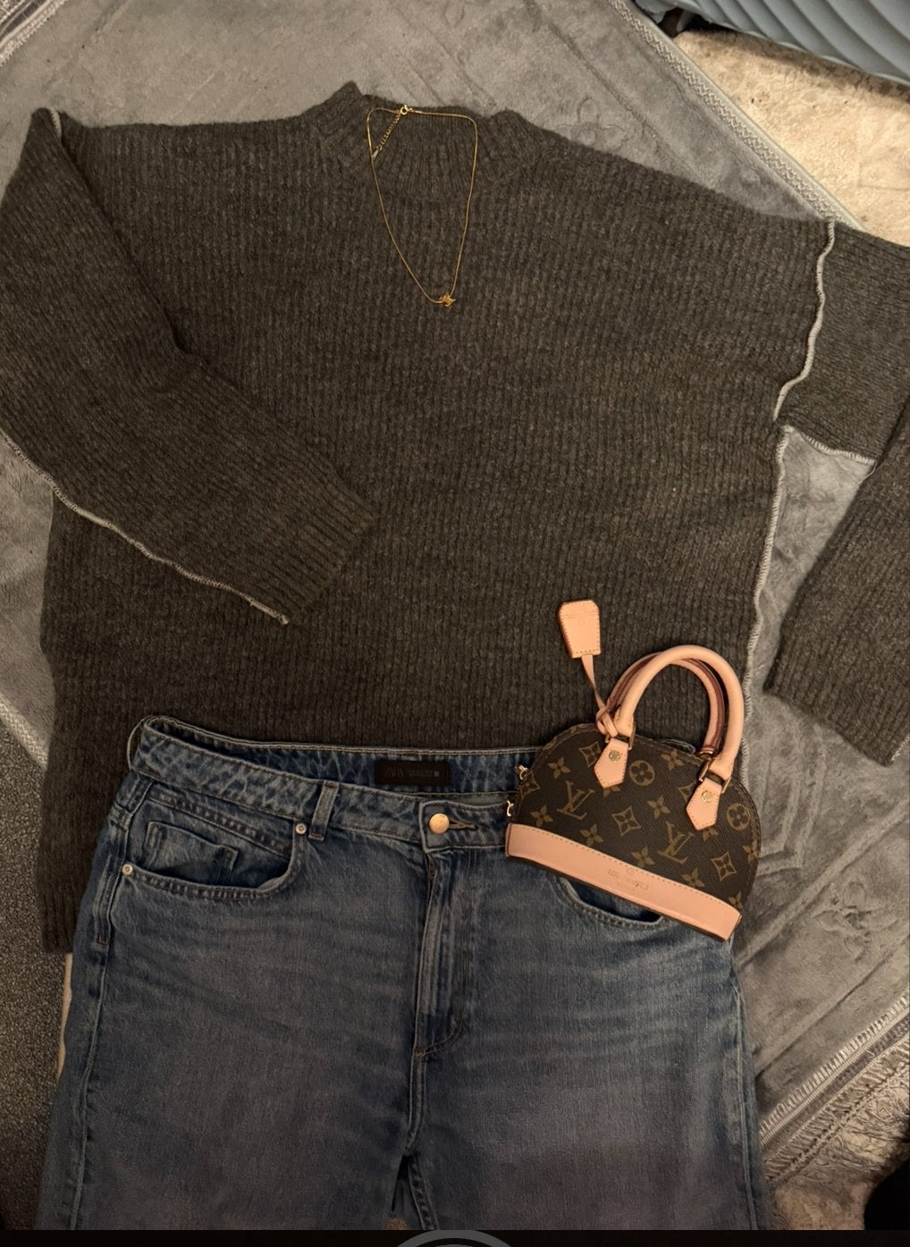 Herfst trui, Kleding | Dames, Truien en Vesten, Ophalen, Zo goed als nieuw, Maat 42/44 (L), Grijs