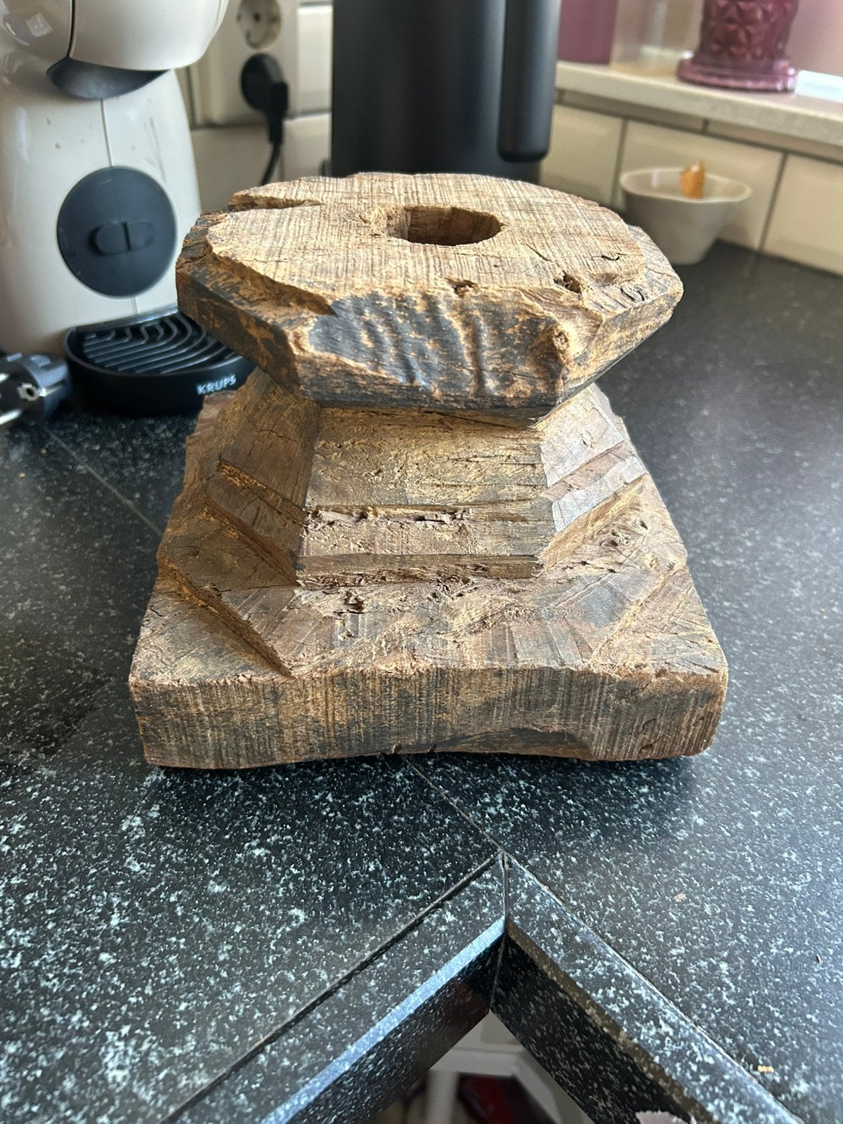 Oude houten poer hoffz, aura peeperkorn inr, Huis en Inrichting, Woonaccessoires | Kandelaars en Kaarsen, Ophalen of Verzenden