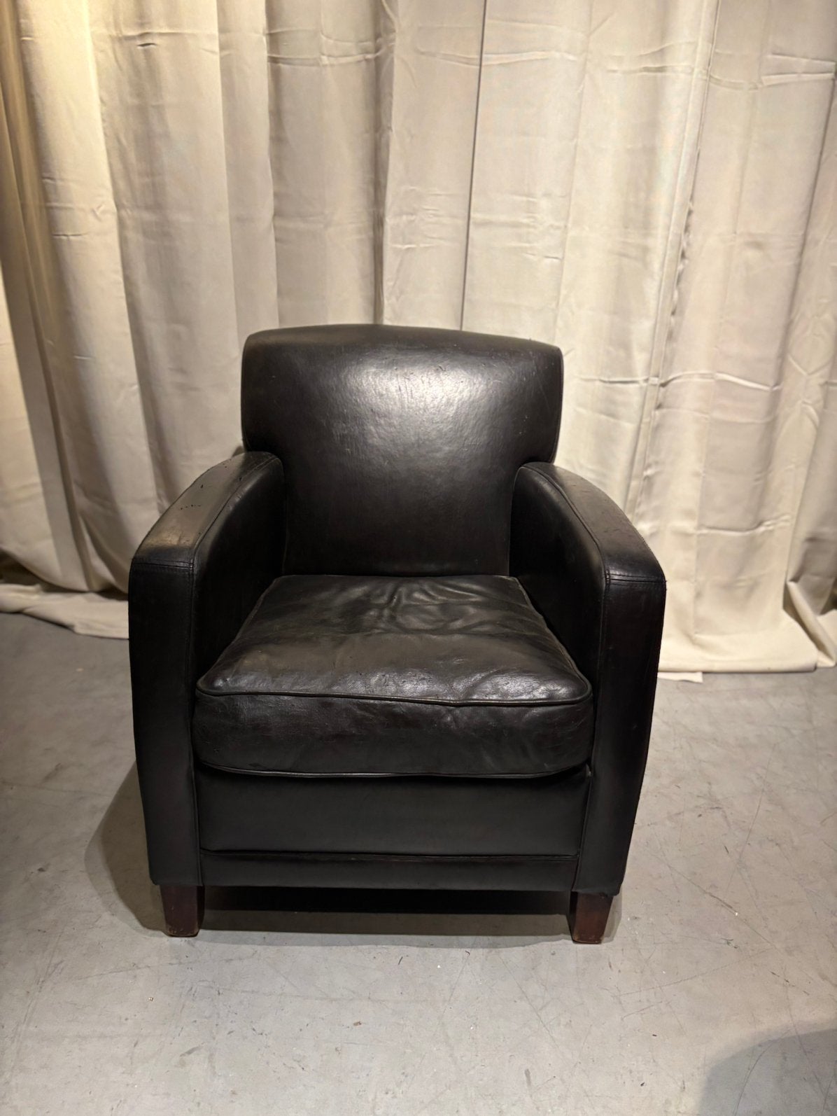 Schapenleren fauteuil vintage stoer, Gebruikt, 50 tot 75 cm, Leer, 75 tot 100 cm