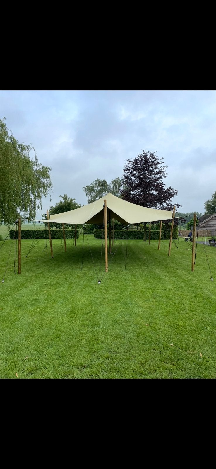 Stretchtent te huur huren 6x10 m, Tuin en Terras, Ophalen of Verzenden, Zo goed als nieuw, 8 meter of meer