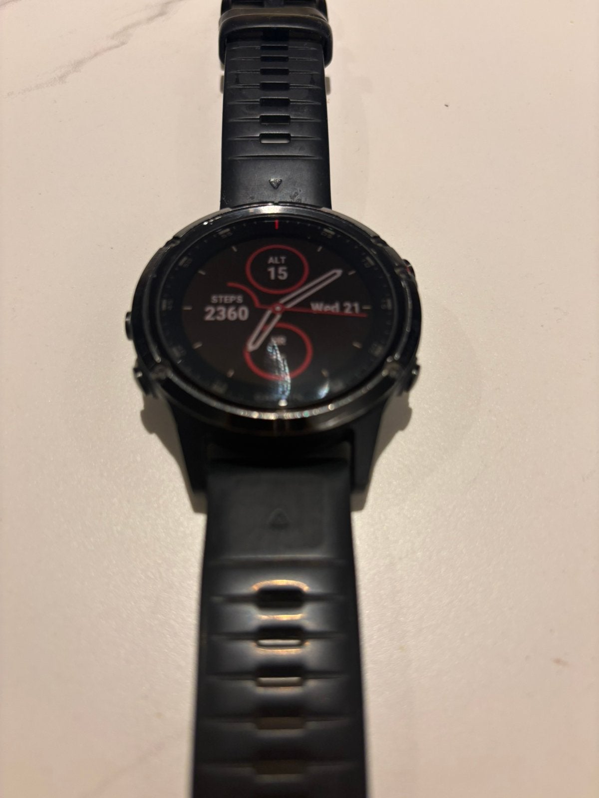 Garmin Fenix 5 Plus saffier, Gebruikt, Stappen, Zwart, Ophalen of Verzenden