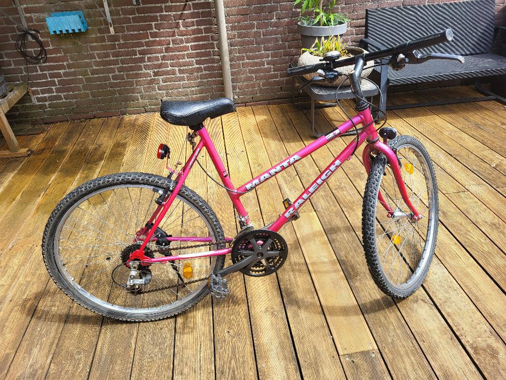 Raleigh mountainbike 46 cm frame/26 inch wiel, Gebruikt, Velgrem, Versnellingen, Raleigh
