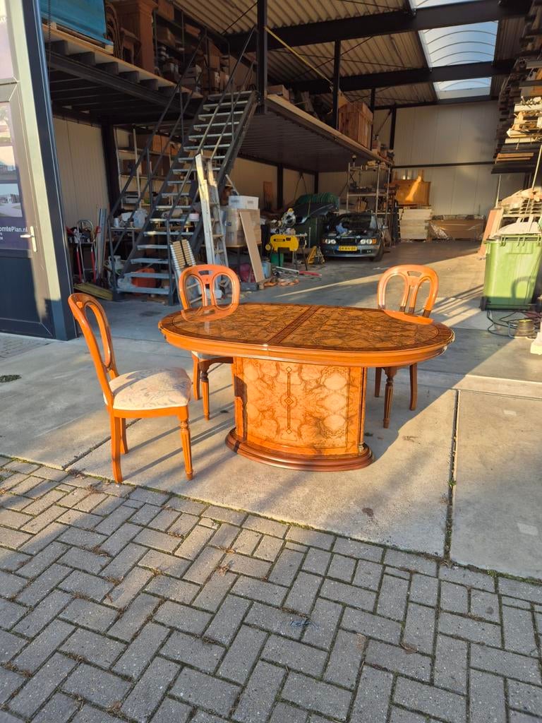 Walnoot Houten look meubels, Huis en Inrichting, Tafels | Eettafels, 100 tot 150 cm, Ophalen of Verzenden, Zo goed als nieuw, 150 tot 200 cm