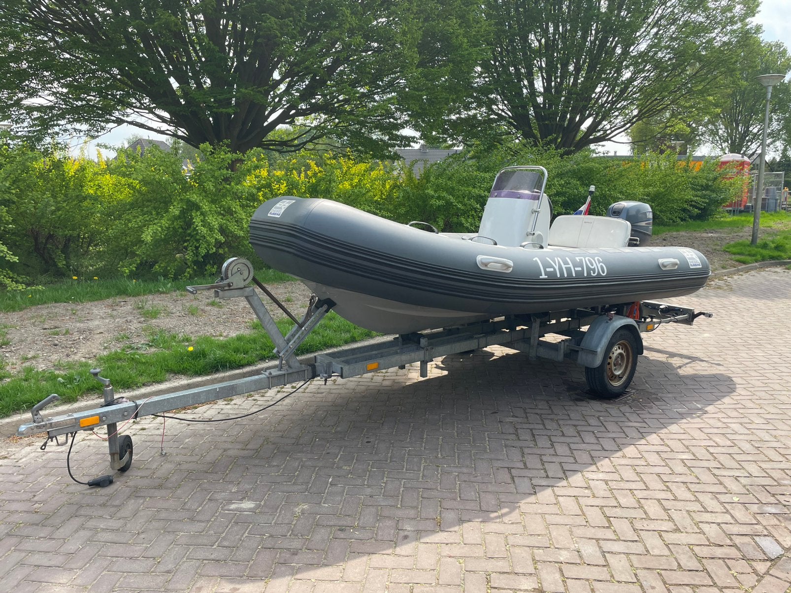 Rib rubberboot met 25pk 4takt, Watersport en Boten, Rubberboten, 4 m, Yamaha, Zo goed als nieuw, 2 m