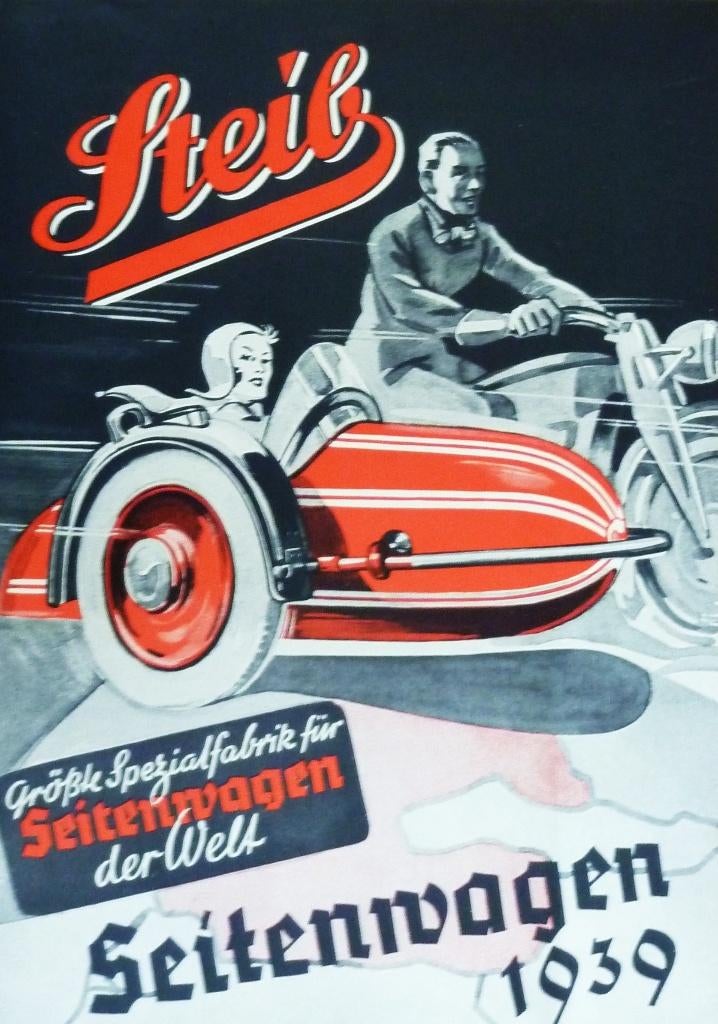 Folder STEIB Seitenwagen 1939 (Zijspanfolder), Motoren, Ophalen of Verzenden, Overige merken