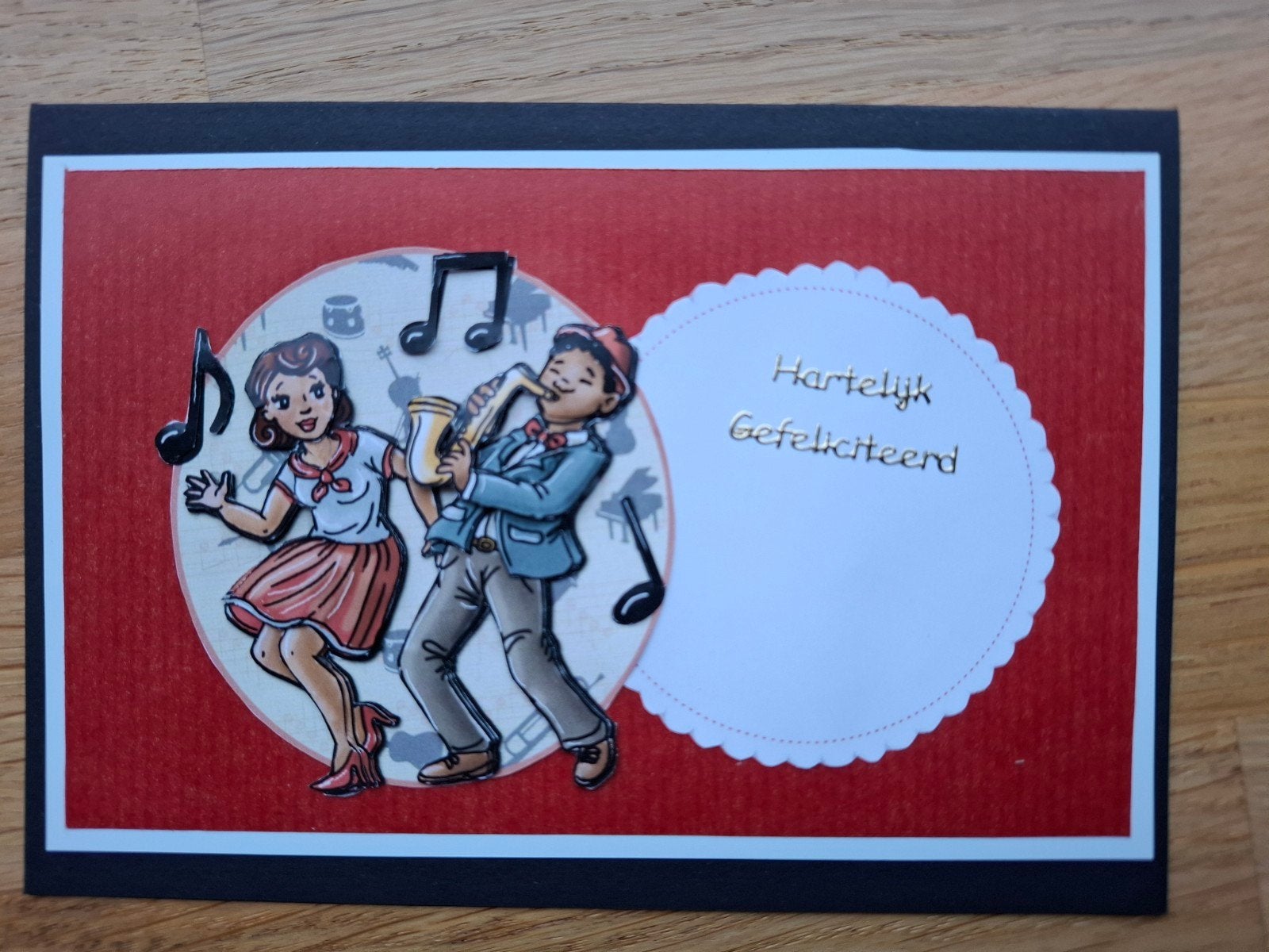 Zelfgemaakte felicitatiekaart met muziek en dans, Ophalen of Verzenden, Nieuw