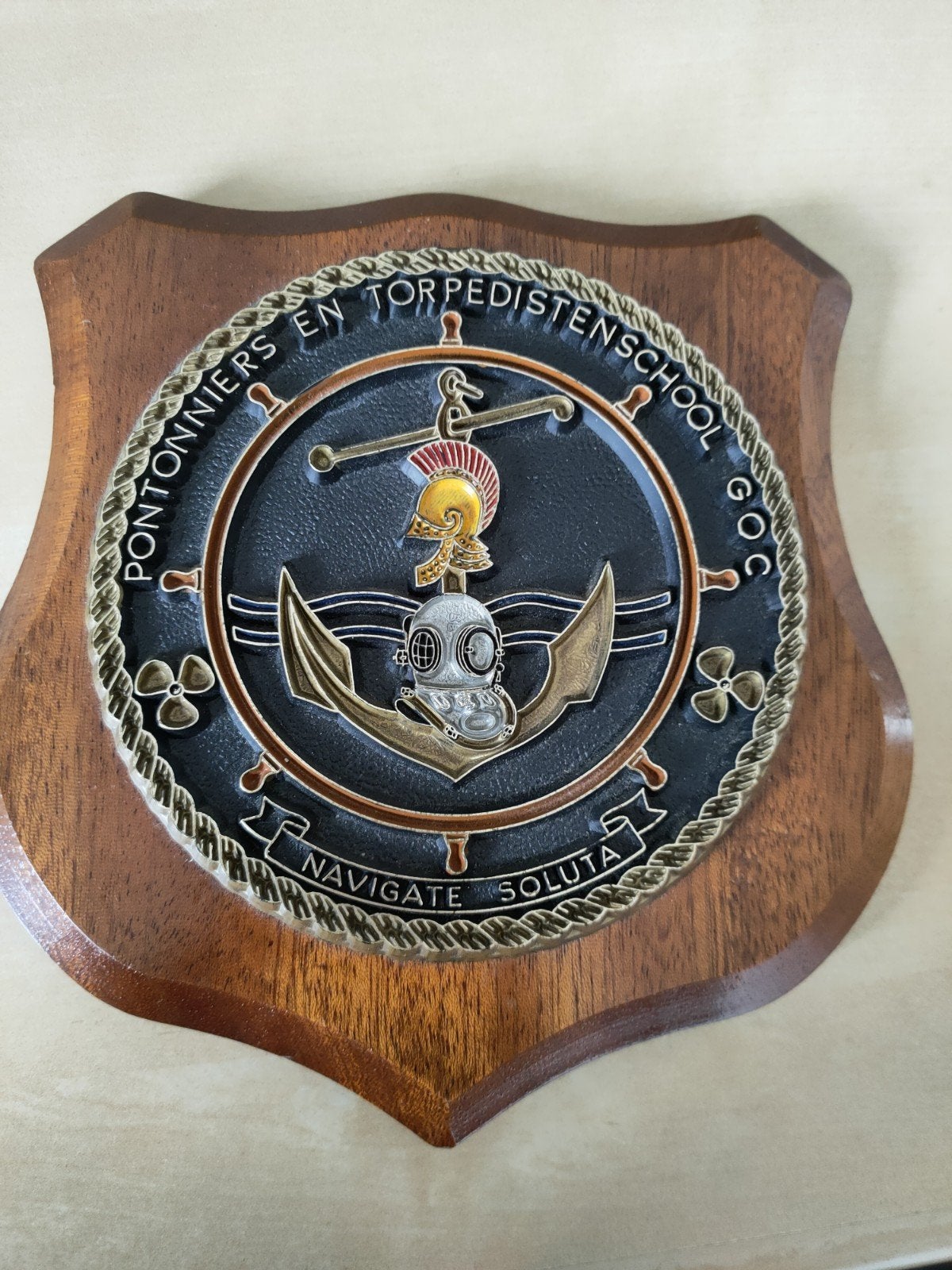 wapenschild pontonniers, Verzamelen, Ophalen of Verzenden, Landmacht, Nederland, Embleem of Badge