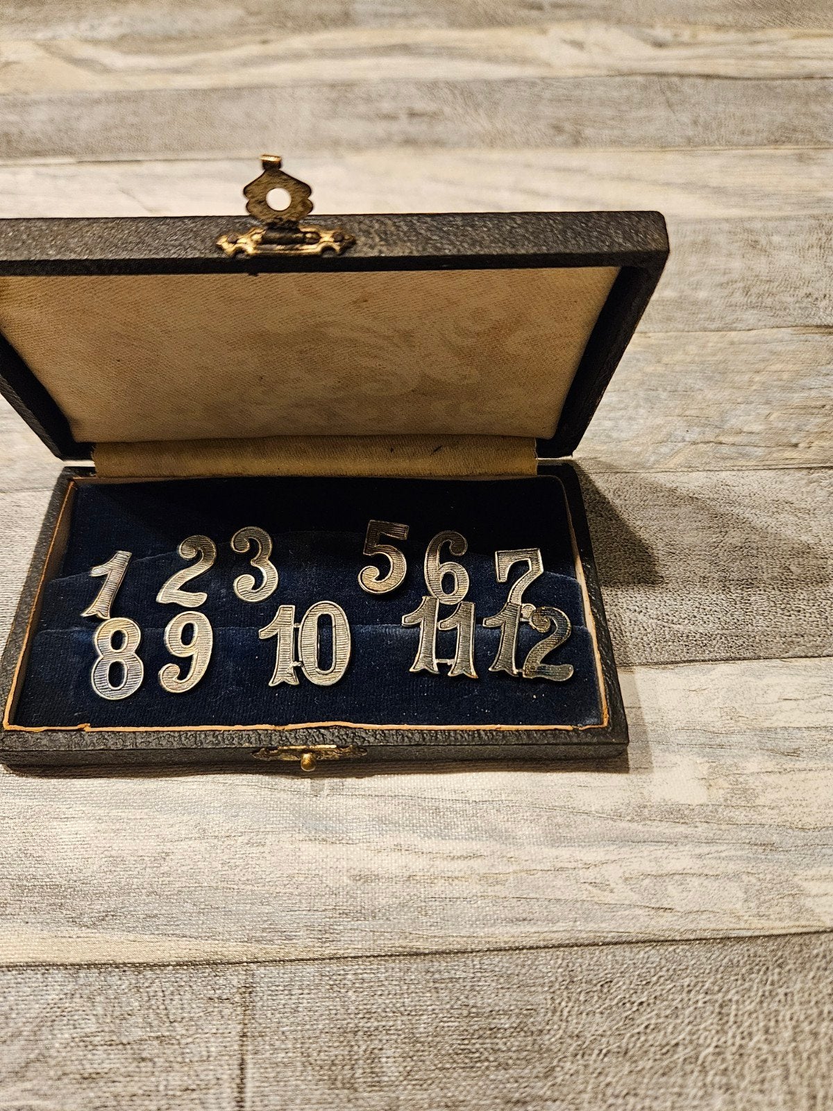 Antieke tafelnummers in originele doos, Antiek en Kunst, Ophalen of Verzenden