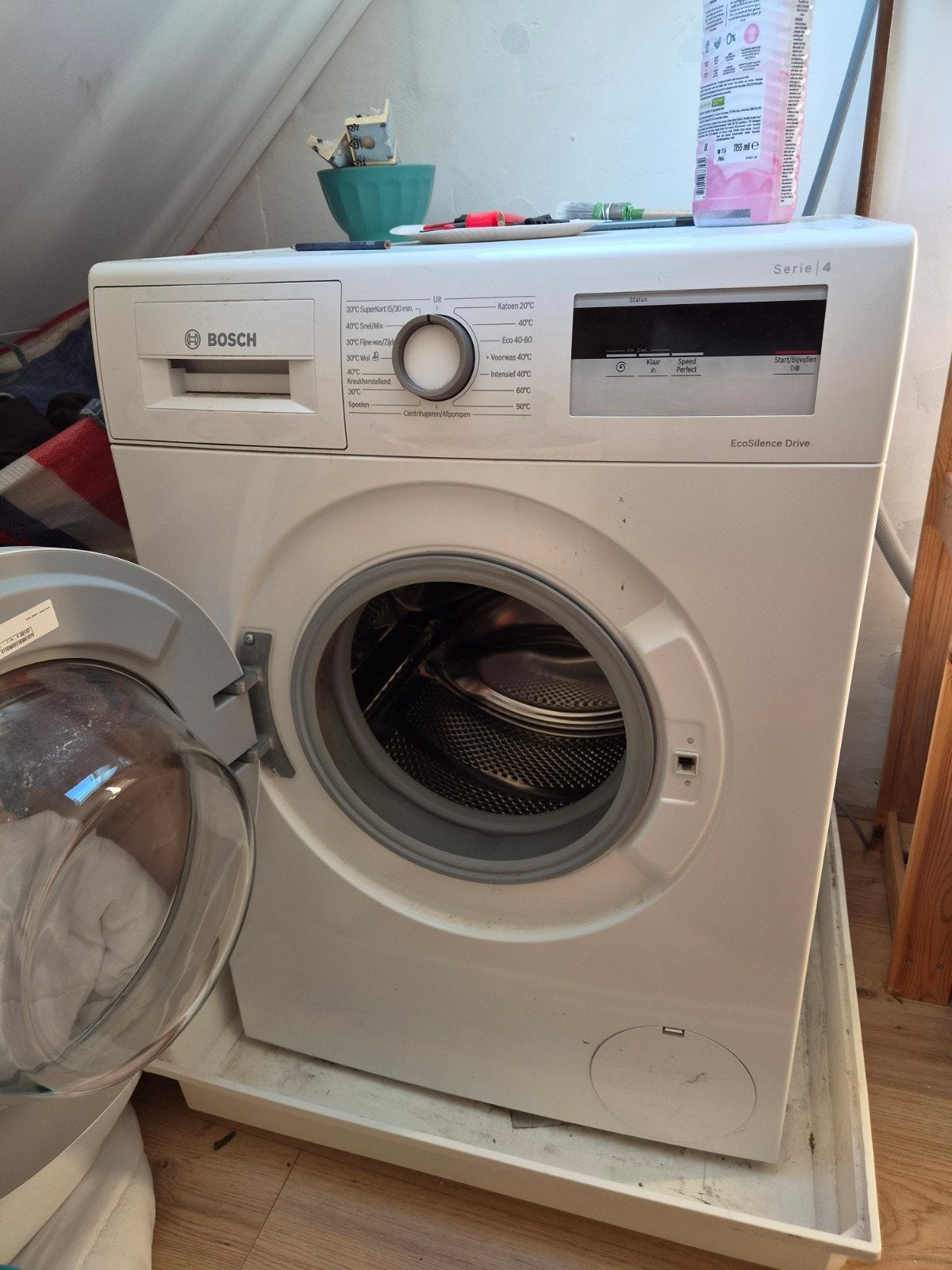 Bosch Serie 4 EcoSilence Drive Wasmachine, Ophalen, Gebruikt, 85 tot 90 cm, 1200 tot 1600 toeren