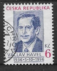 Tsjechië 1996  Portret Havel   124, Verzenden, Overige landen, Gestempeld