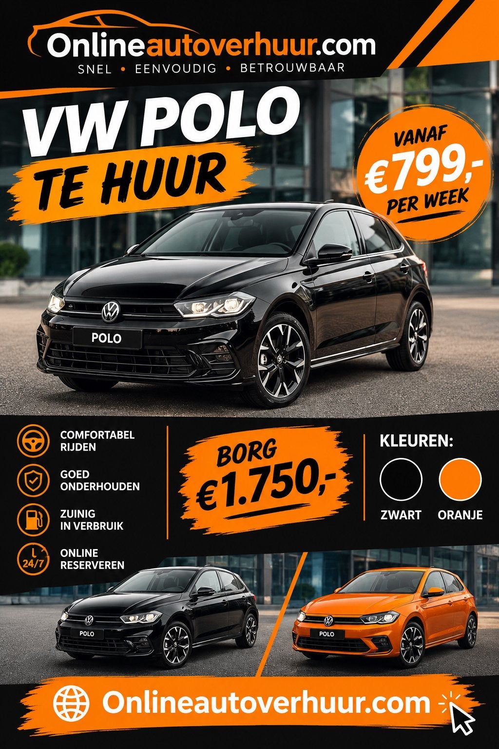 KILOMETER VRIJ AUTO HUREN, Auto's, Bedrijf, Te koop