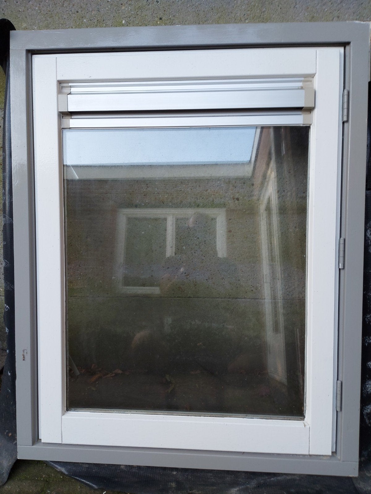 Hardhouten kozijn met dubbel glas, Doe-het-zelf en Verbouw, Glas en Ramen, Ophalen, Gebruikt, Gevelraam of Ruit