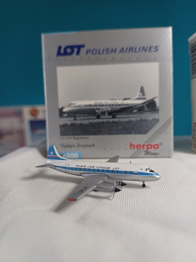 Herpa 1:500 LOT Polish Airlines Vickers Viscount, Ophalen of Verzenden, Nieuw, Schaalmodel