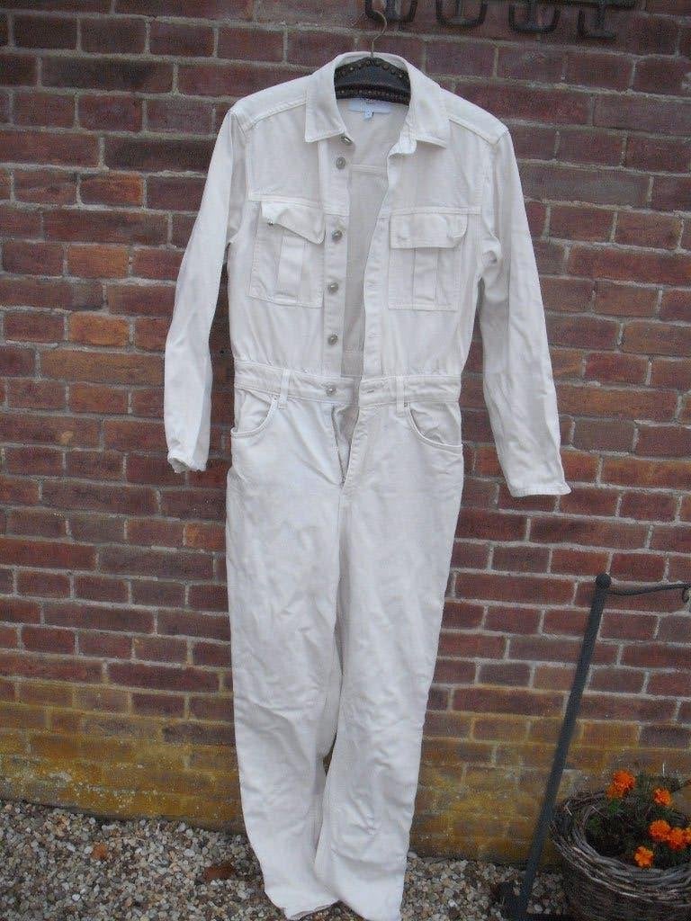 Costes maat S beige denim meidenoverall ketelpak tuinkleding, Ophalen, Gebruikt, Kinderen, Overall