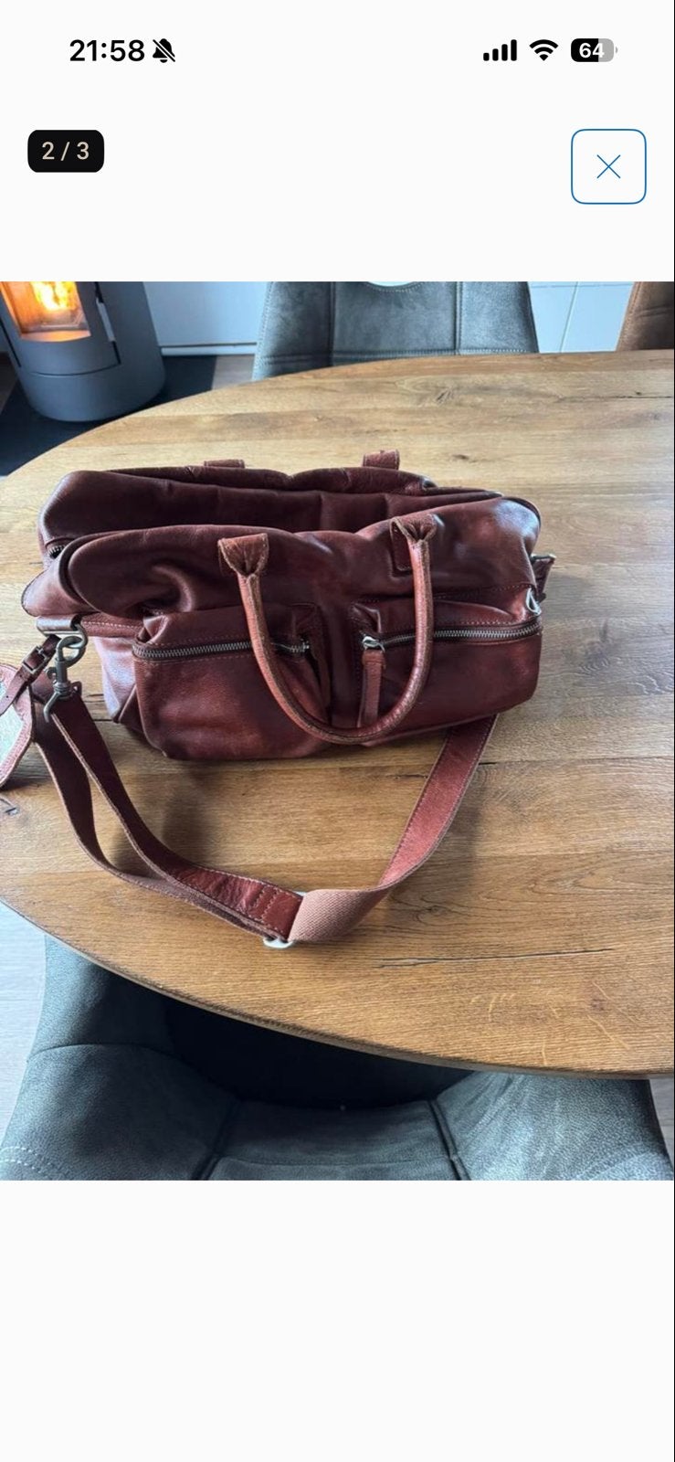 Leren weekend tas vowboybag- Bruin, Sieraden, Tassen en Uiterlijk, Tassen | Damestassen, Ophalen of Verzenden, Gebruikt, Bruin
