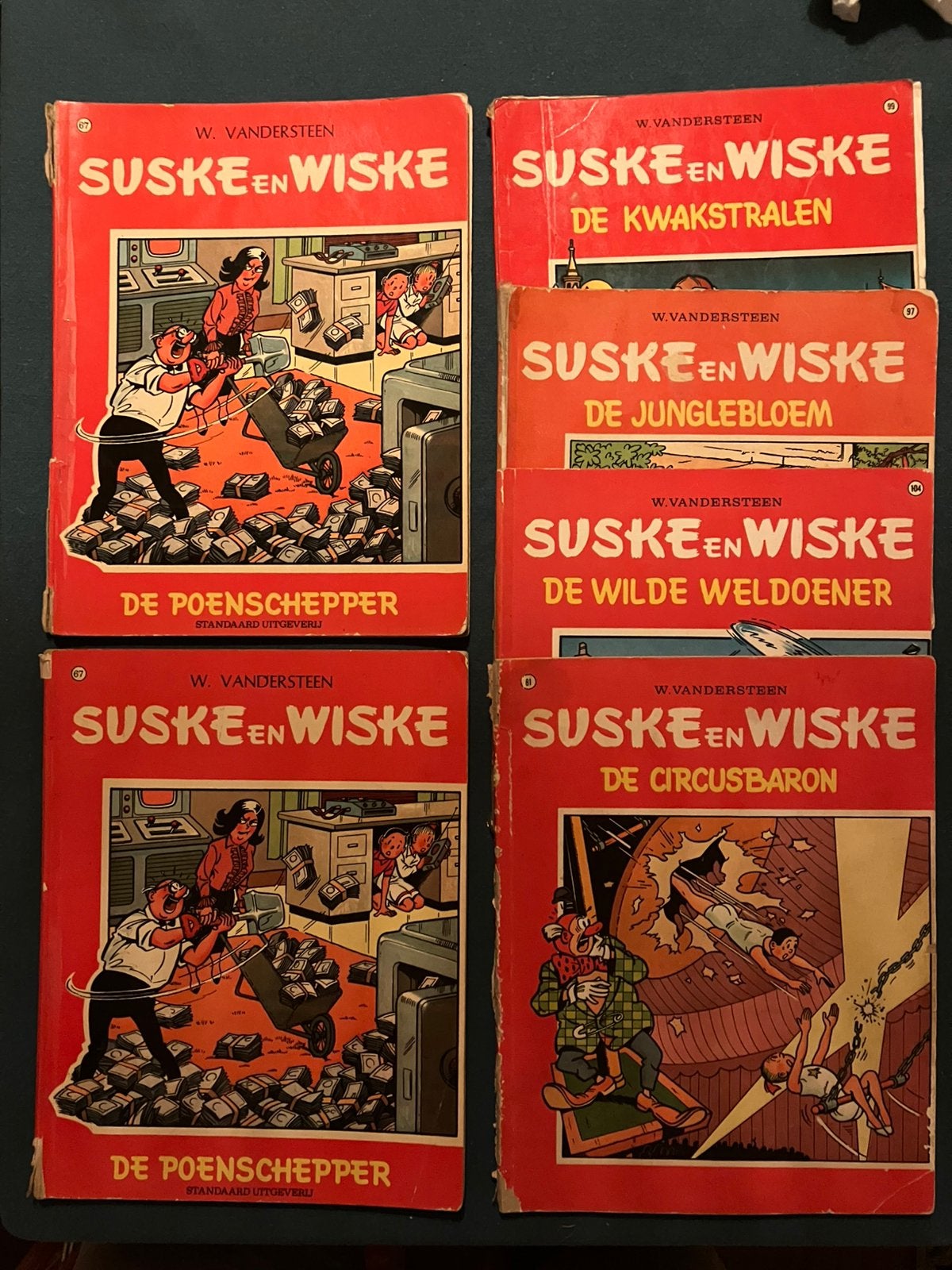 Suske en Wiske - 6 albums Vierkleuren -1e en 2e druk '68-'70, Boeken, Stripboeken, Gelezen, Verzenden, Willy Vandersteen, Meerdere stripboeken