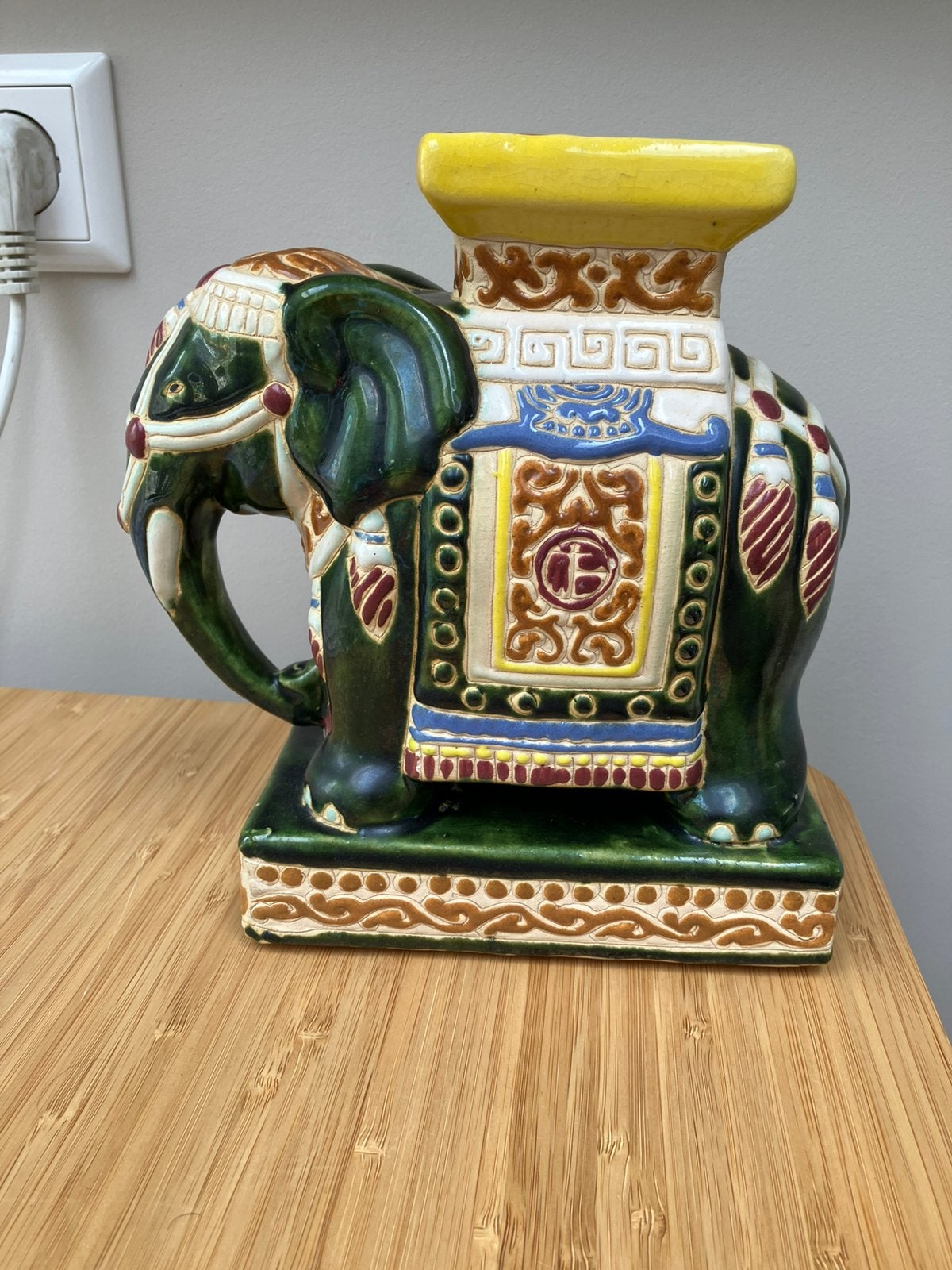 Vintage chinees keramieken olifantenbeeld plantentafel, Ophalen