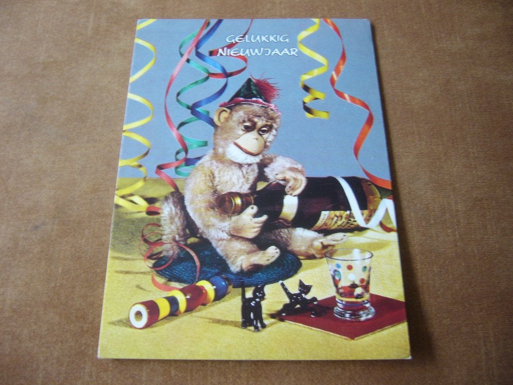 AAP - KATJES - DRANK - FEEST - GLAS, Ophalen of Verzenden, 1960 tot 1980, Gelopen