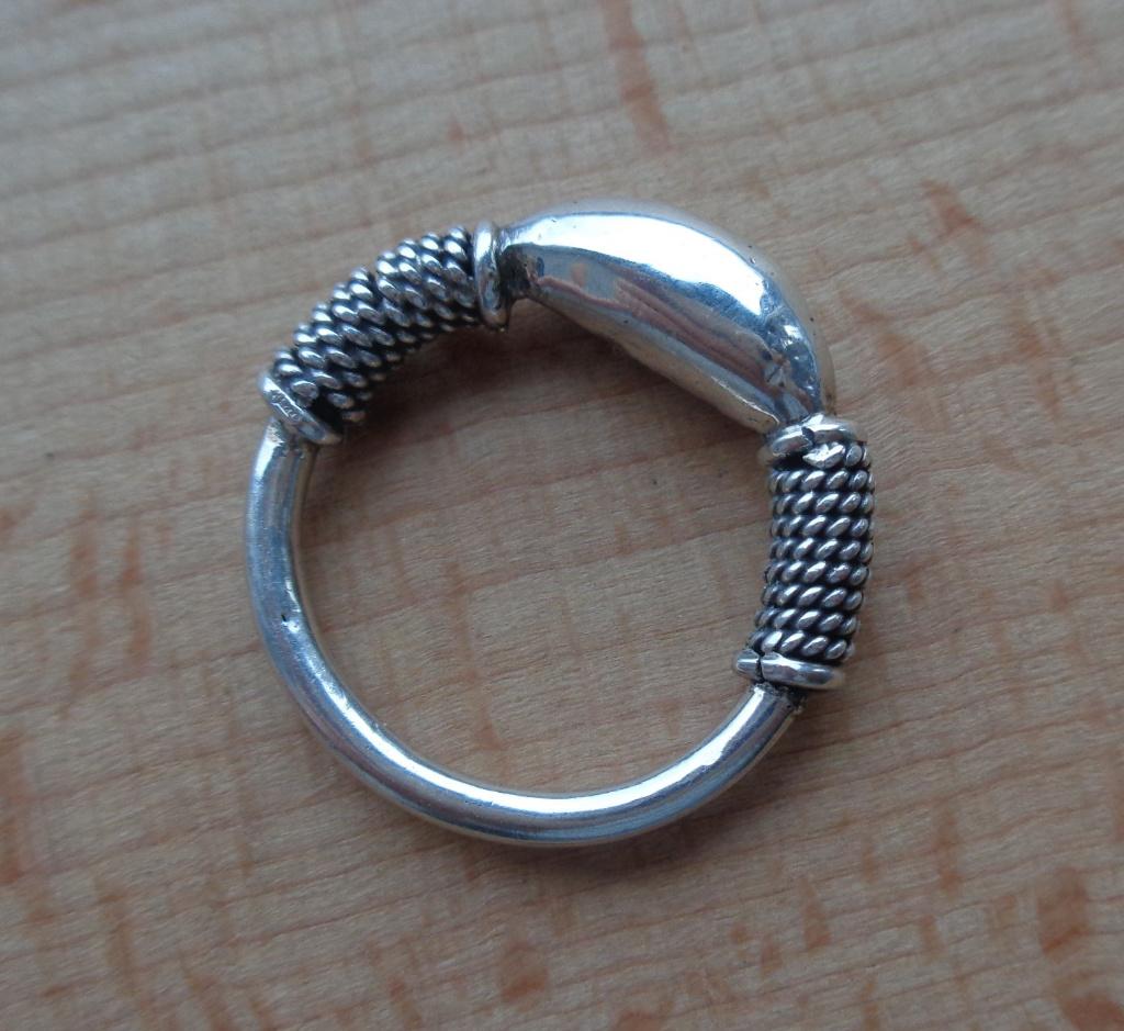 zilveren Bali ring [1035], Ophalen of Verzenden, Zo goed als nieuw, 17 tot 18, Dame