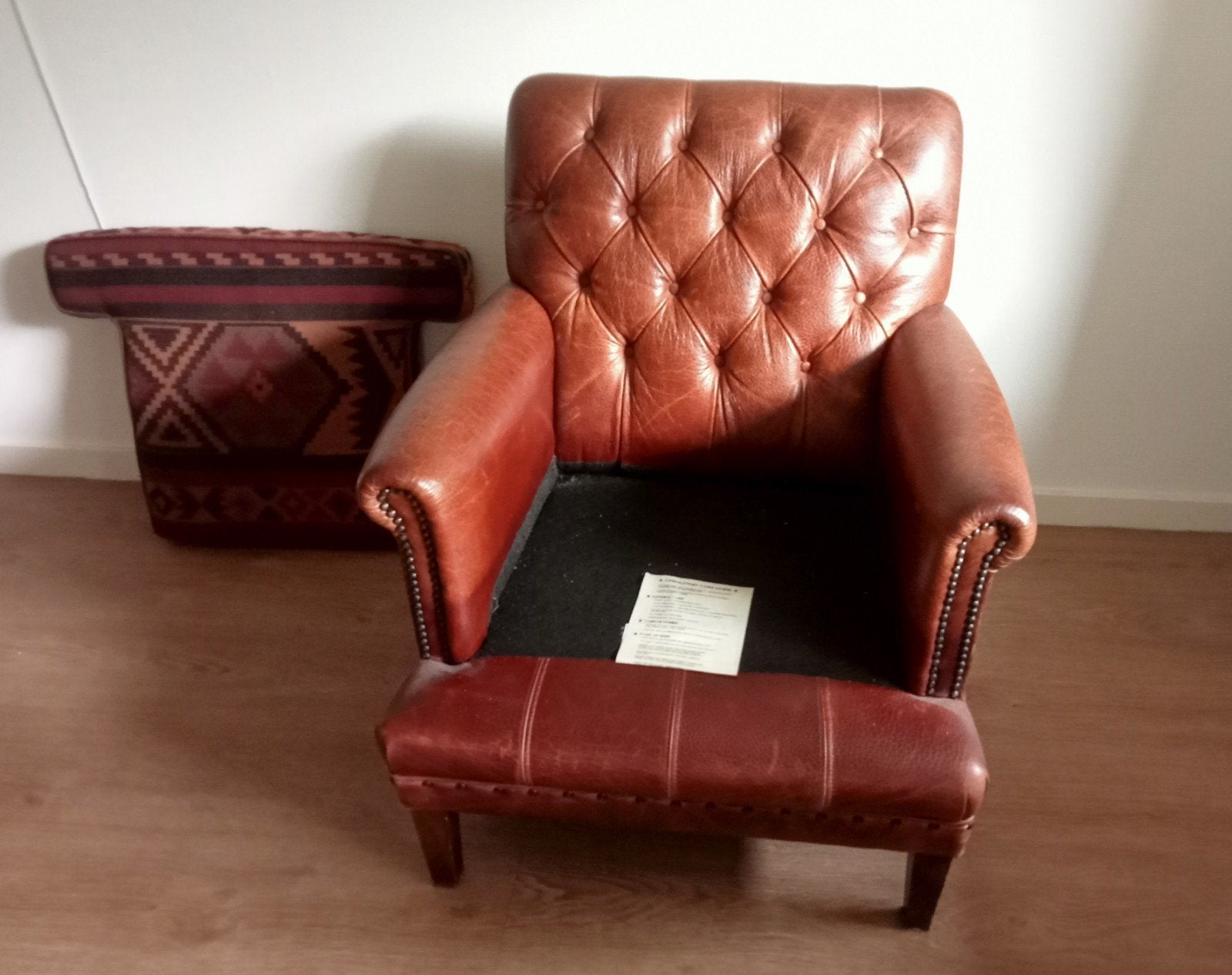 Twee lederen fauteuils, Huis en Inrichting, Fauteuils, Ophalen, Gebruikt, 75 tot 100 cm, 50 tot 75 cm