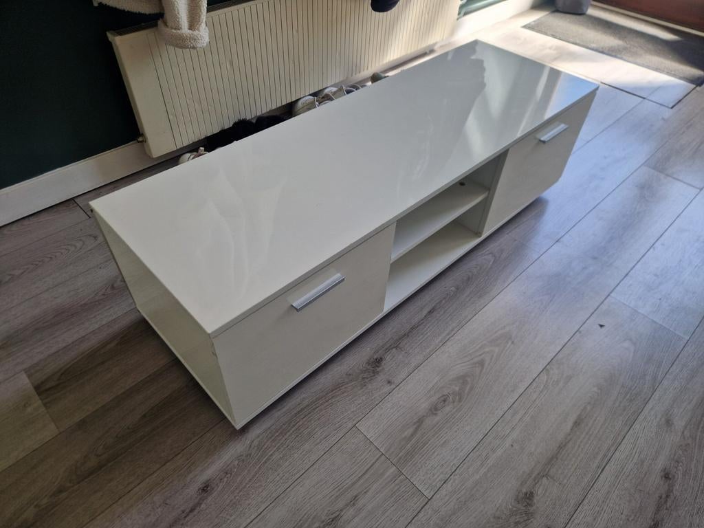 Witte TV-meubel / Dressoir - 120x40x35 cm, Ophalen, Overige materialen, Gebruikt, 100 tot 150 cm
