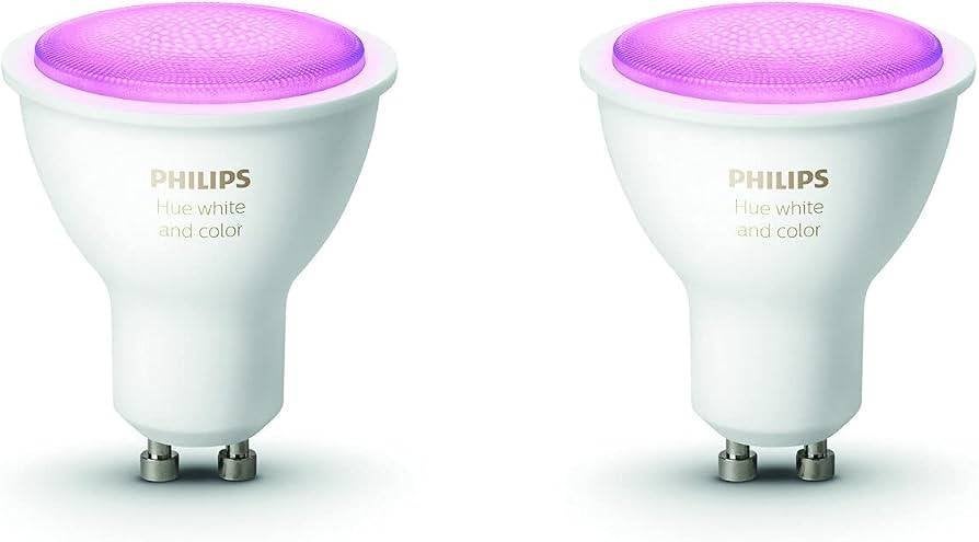2x gebruikte philips hue gu10 white and color, Led-lamp, Gebruikt, GU10, Meerkleurig