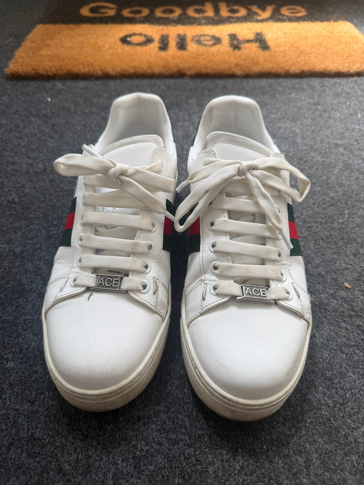 Gucci Ace Sneakers origineel met foto bon - Maat 39/40, Ophalen of Verzenden, Gedragen, Wit, Sneakers of Gympen