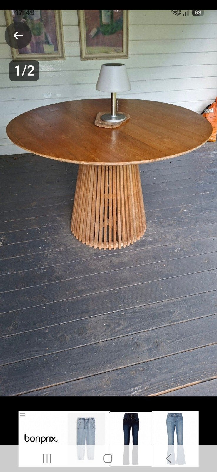 Ronde houten eettafel, Ophalen, Gebruikt, Modern, Scandinavisch, Rond