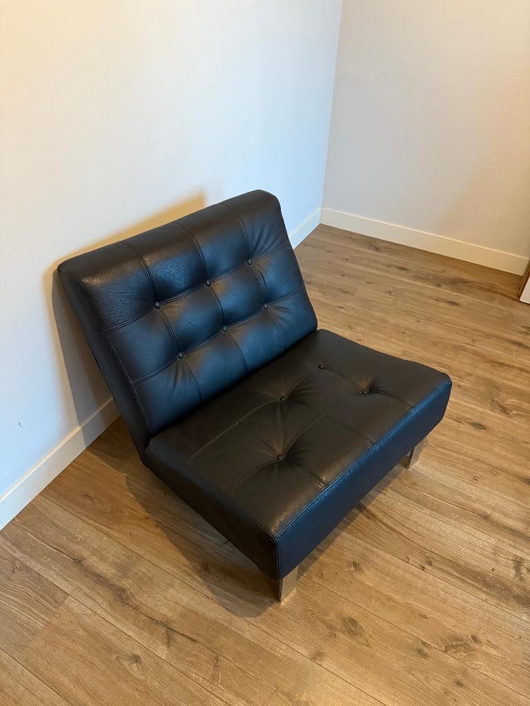 Barcelona chair - Zwart, Huis en Inrichting, Fauteuils, Modern, Bauhaus-stijl, Gebruikt, 75 tot 100 cm, Ophalen of Verzenden