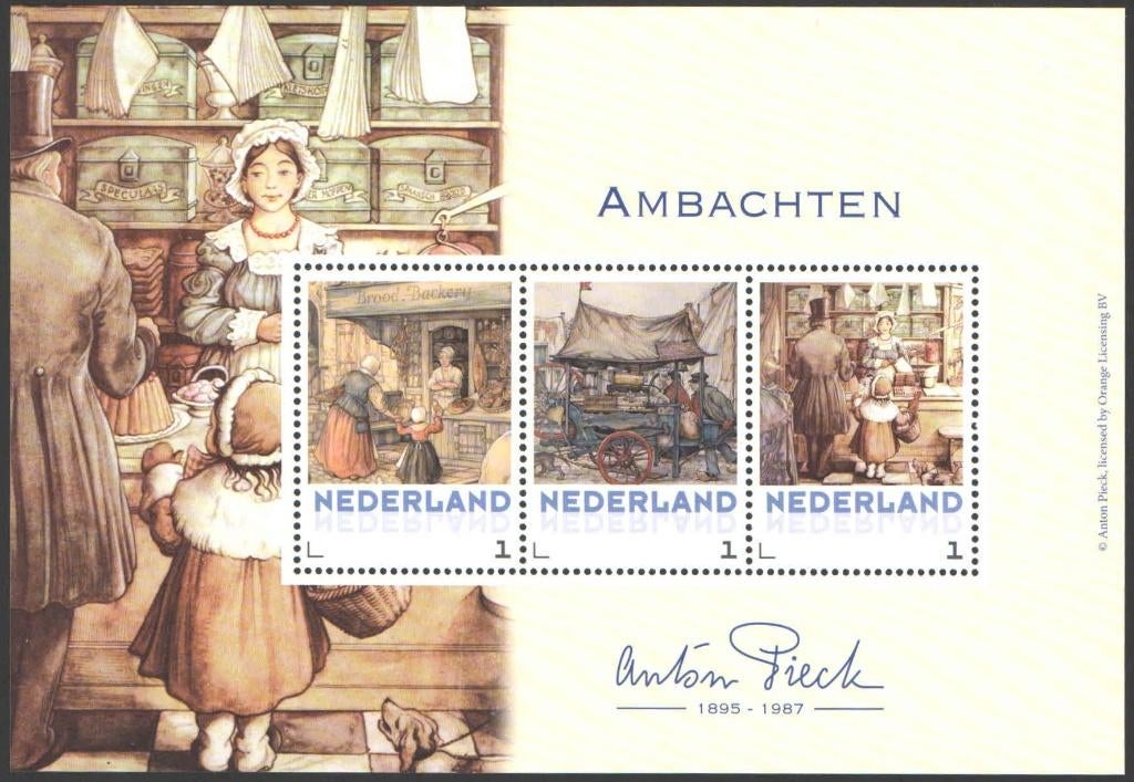 Postzegels Anton Pieck: Ambachten, Ophalen of Verzenden, Na 1940, Postfris