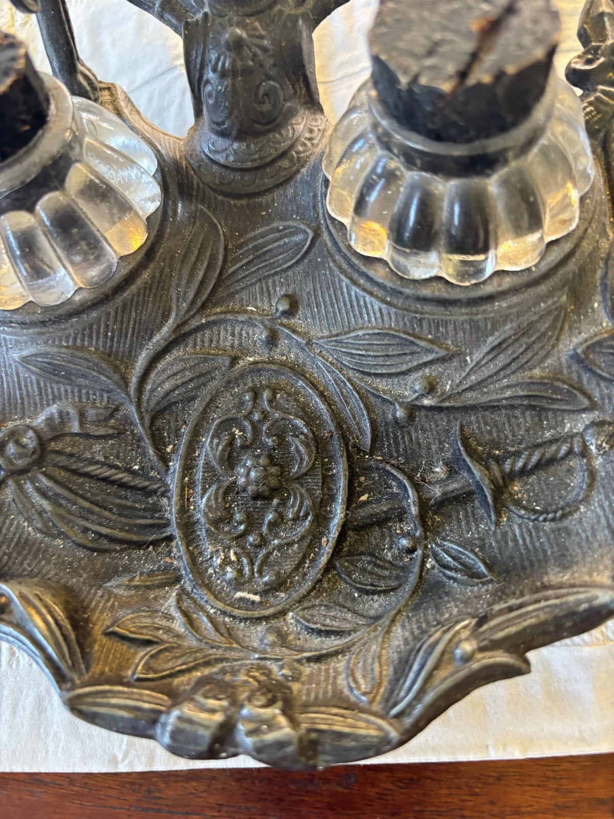 Antieke inktpot met penhouder, gietijzer, Antiek en Kunst, Ophalen of Verzenden