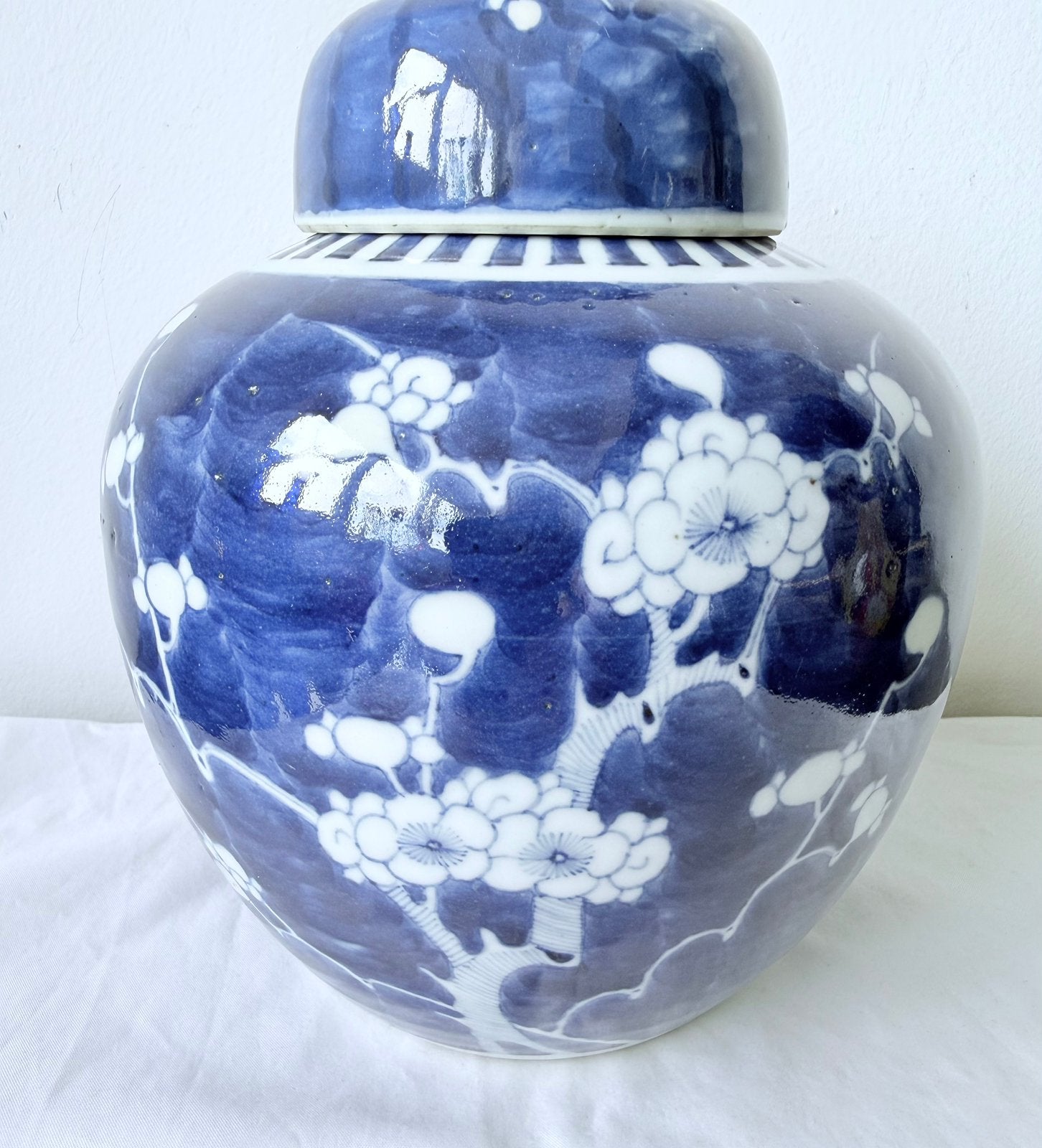 Antieke grote Chinees Prunus gemberpot, Ophalen of Verzenden