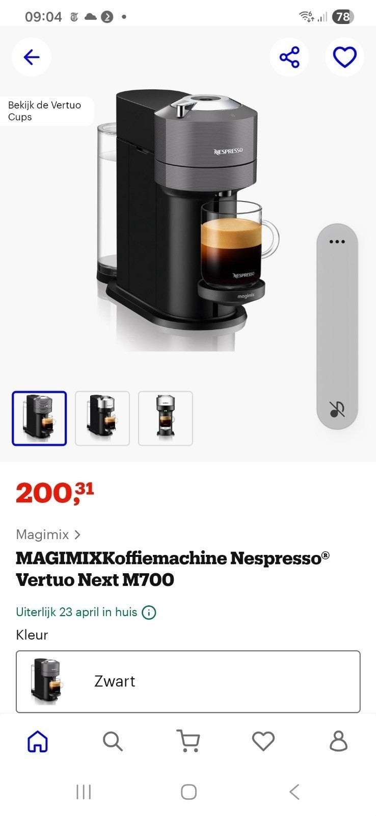 Nespresso Vertuo cup apparaat, Witgoed en Apparatuur, Koffiezetapparaten, Ophalen of Verzenden, Zo goed als nieuw, Espresso apparaat