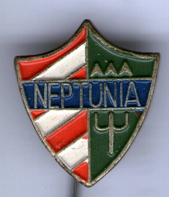 Neptunia zilverkleurig voetbal club speldje ( Z_039), Ophalen of Verzenden, Zo goed als nieuw, Sport, Speldje of Pin