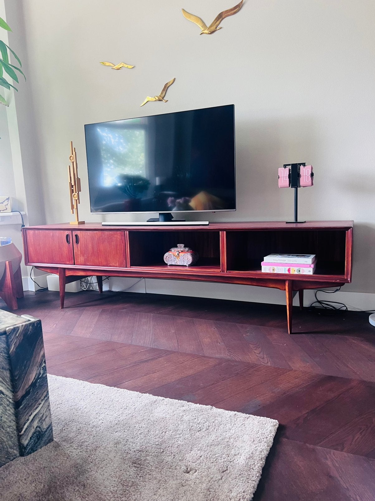 Geweldig houten xxl vintage lowboard dressior, Ophalen, Zo goed als nieuw, 200 cm of meer, Minder dan 100 cm