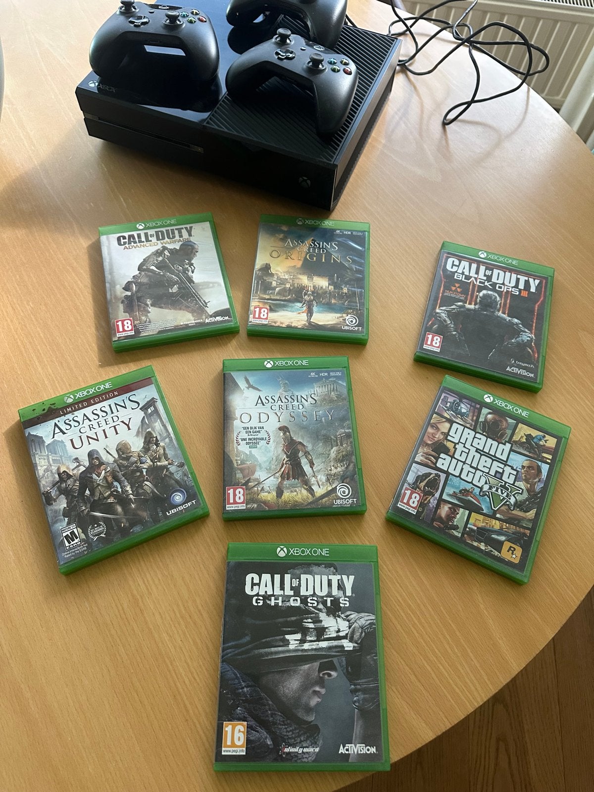 Xbox One met 3 controllers en 7 games, Ophalen, Gebruikt, Vanaf 18 jaar, Shooter