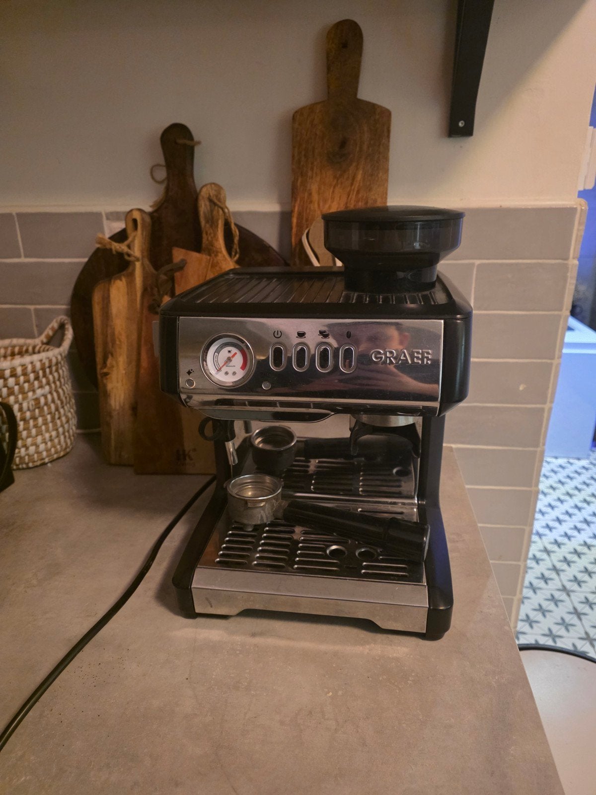 Graef Barista Koffiemachine - Zo goed als nieuw!, Witgoed en Apparatuur, Stoompijpje, Koffiemachine, Ophalen of Verzenden, Zo goed als nieuw