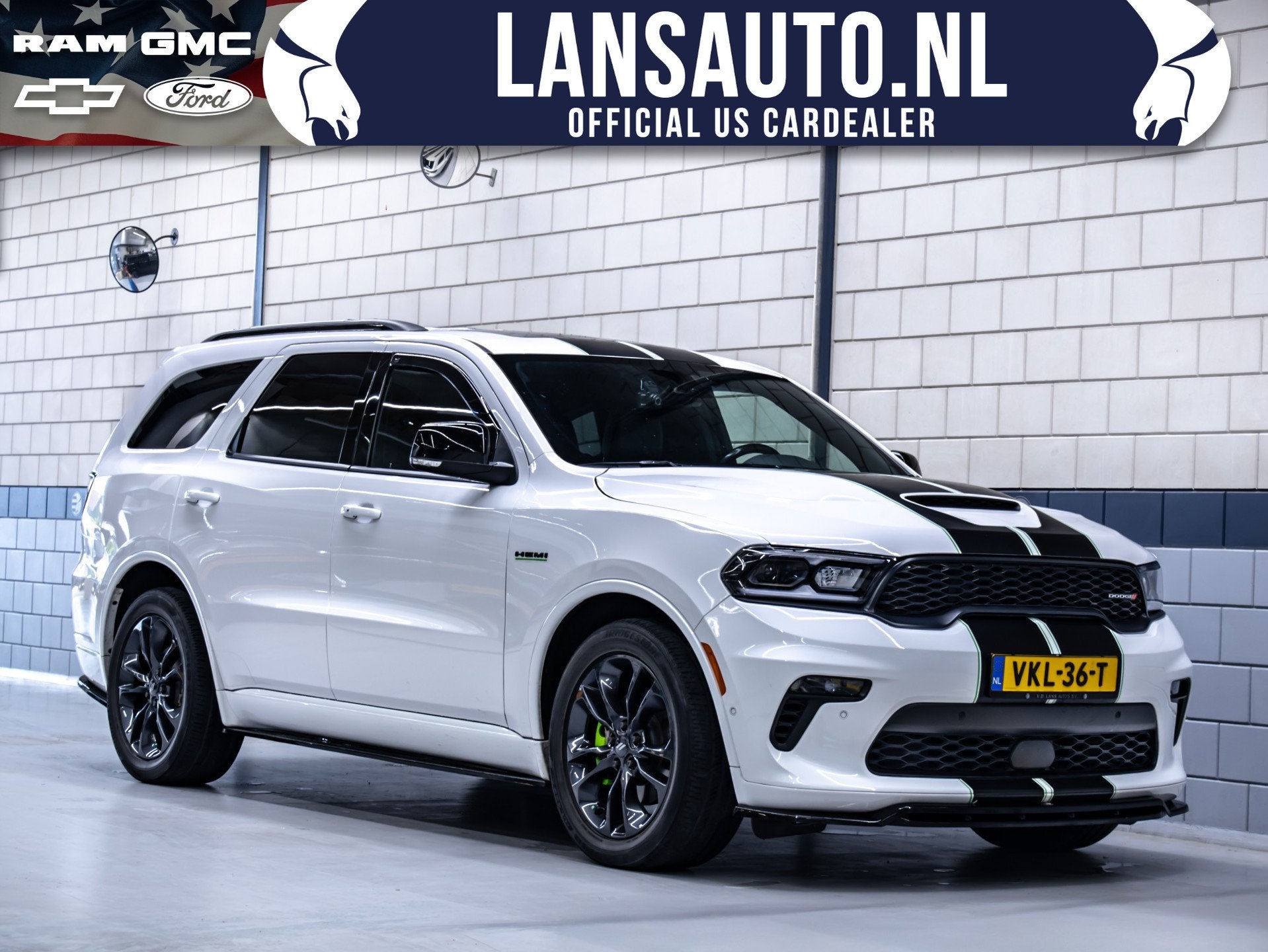 Dodge DURANGO R/T | 5.7L V8 | Grijs kenteken | Prins LPG, Auto's, Gebruikt, 5654 cc, Wit, Bedrijf
