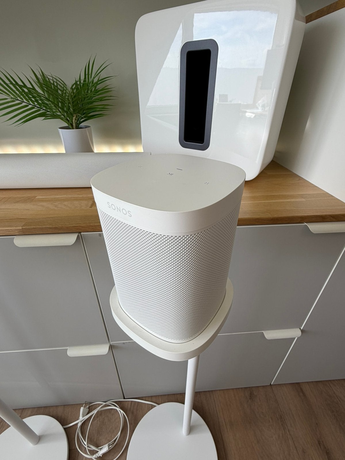 Sonos One SL set + originele Sonos Stands - Wit