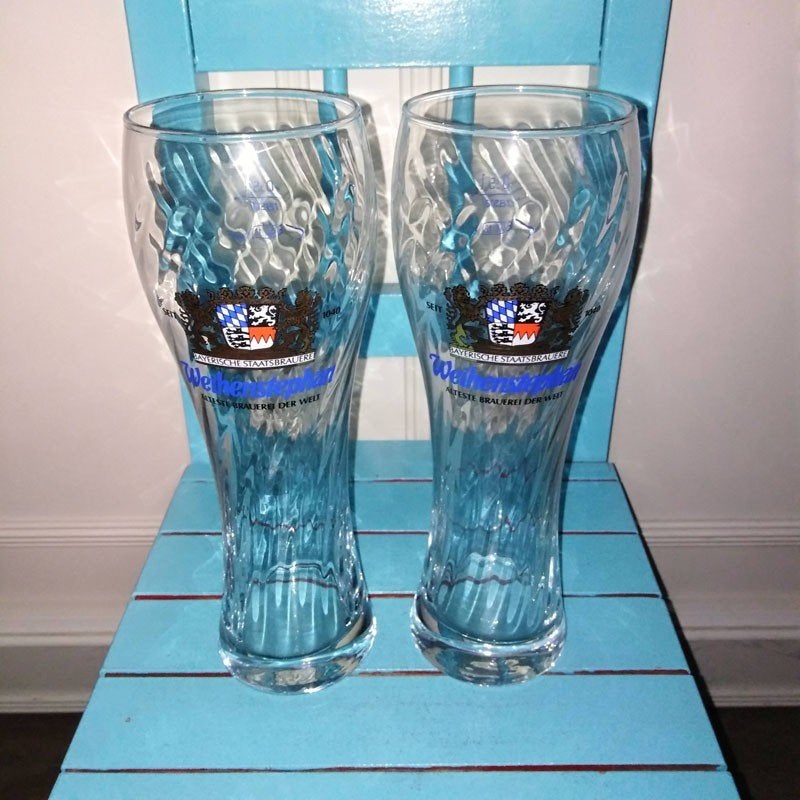 Weihenstephen bierglazen 0,5 liter 2 stuks, Verzamelen, Ophalen, Zo goed als nieuw, Glas of Glazen, Overige merken