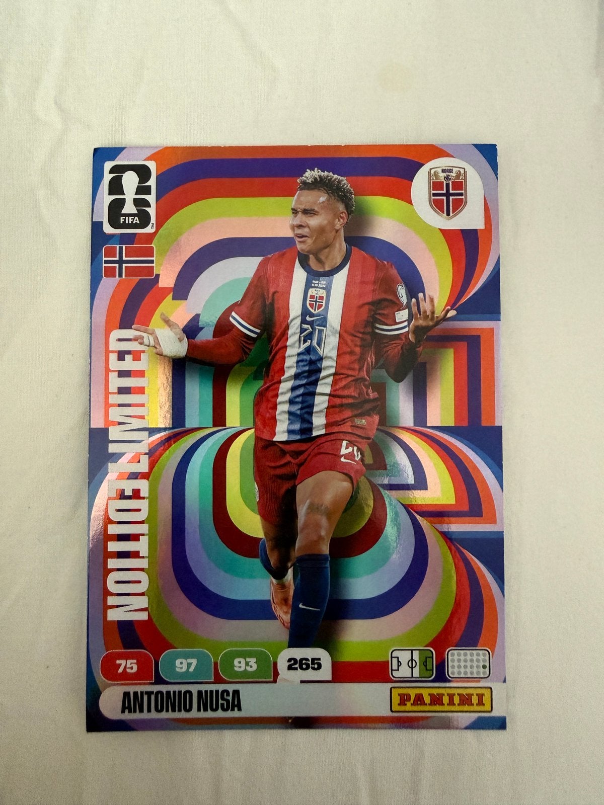 Panini FIFA 2026 jumbo Antonio Nusa Unlimited XXL, Ophalen of Verzenden, Nieuw, Plaatje